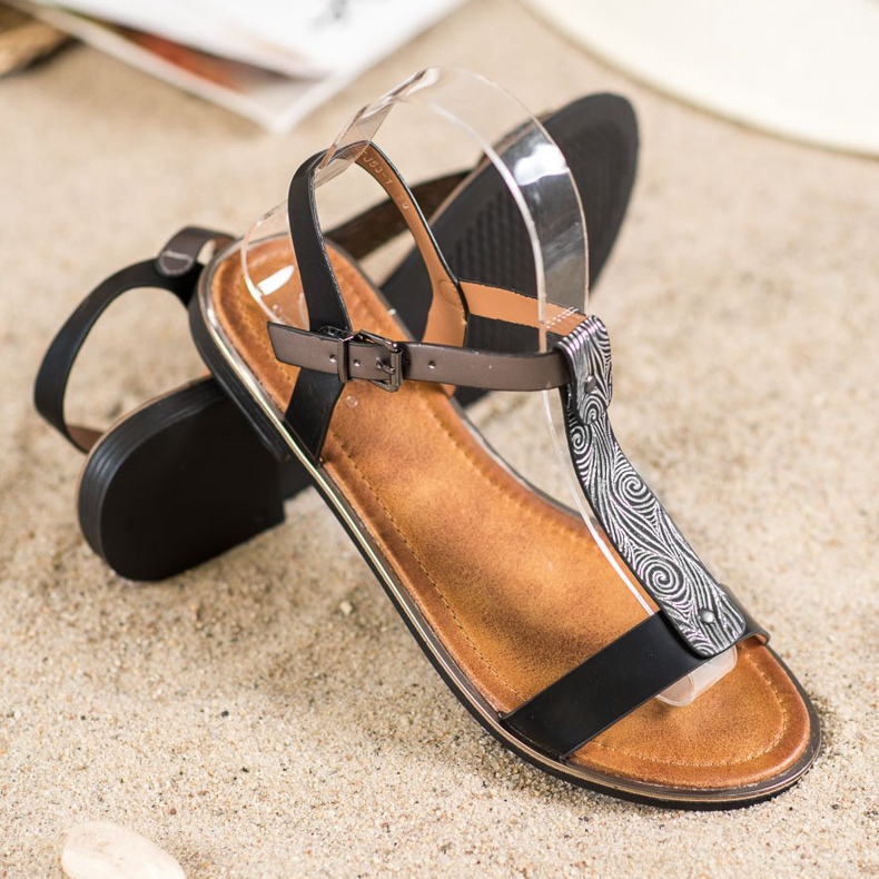 Small Swan Sandalias Clásicas Con Piel Ecológica negro 2