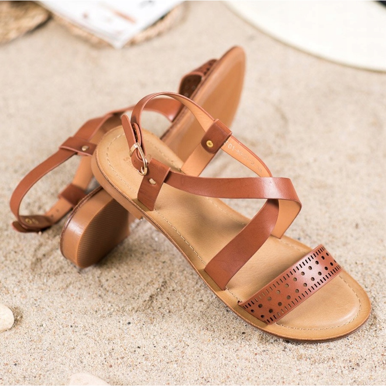 Small Swan Sandalias marrones con cuero ecológico marrón 1