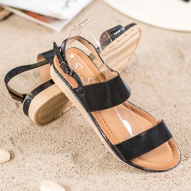 Small Swan Sandalias negras brillantes negro 4