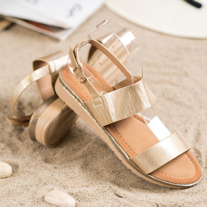 Small Swan Sandalias doradas brillantes dorado 1