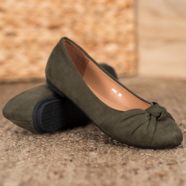Clowse Cómodas bailarinas de gamuza verde 2