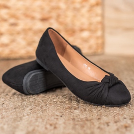 Clowse Cómodas bailarinas de gamuza negro 2