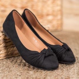 Clowse Cómodas bailarinas de gamuza negro 1