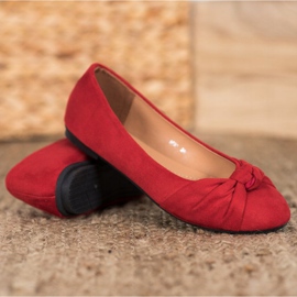 Clowse Cómodas bailarinas de gamuza rojo 2