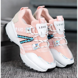 Bona Zapatillas Love Mesh blanco rosado 2