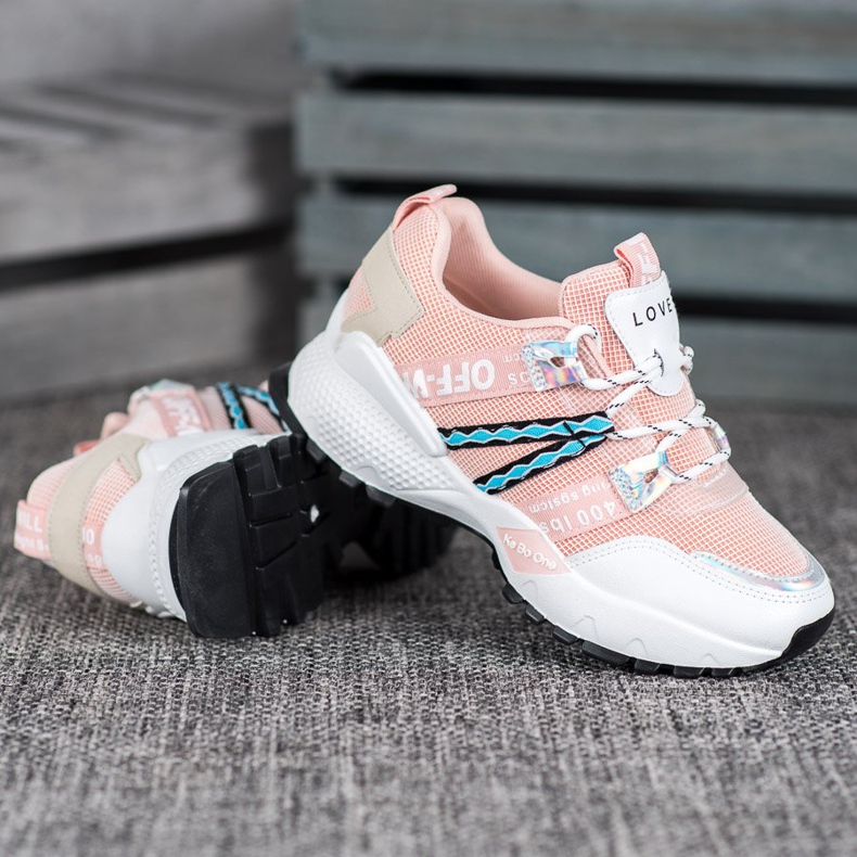 Bona Zapatillas Love Mesh blanco rosa 1