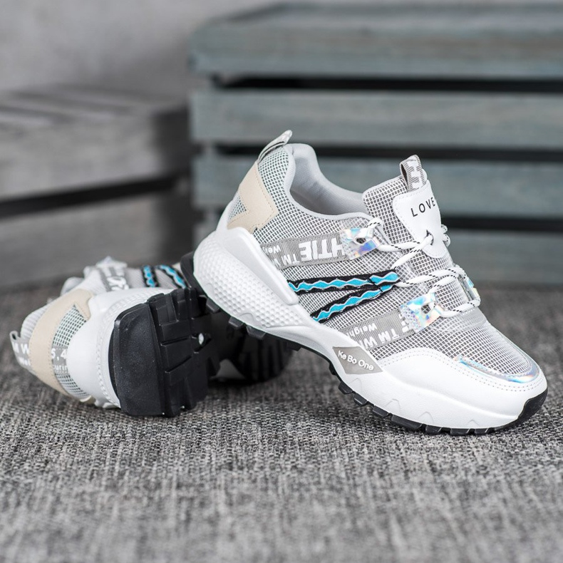 Bona Zapatillas Love Mesh blanco gris 1