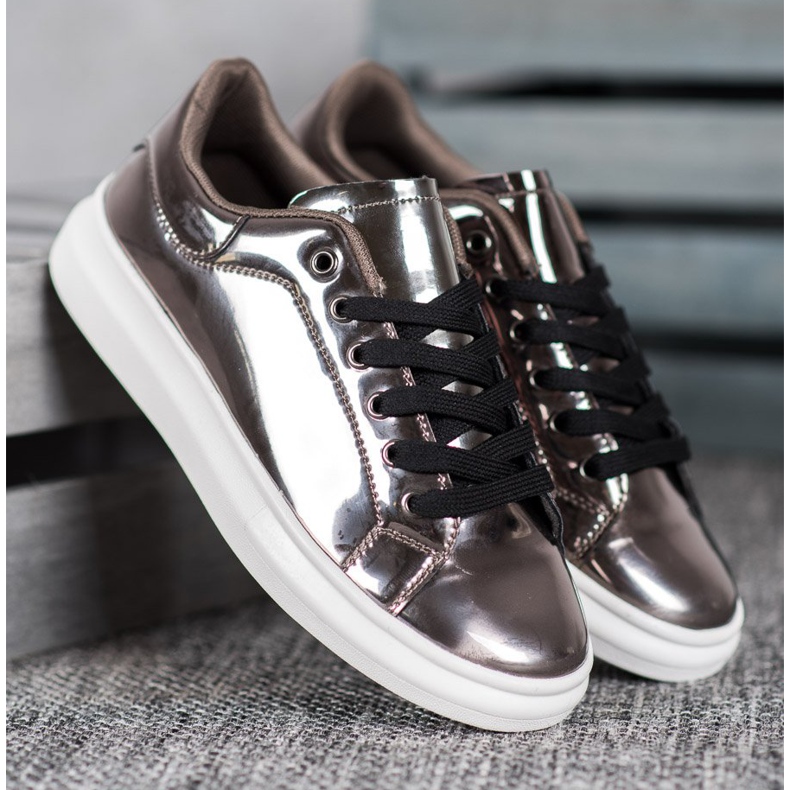 Bona Zapatos brillantes en la plataforma marrón multicolor 1