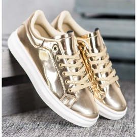 Bona Zapatos brillantes en la plataforma amarillo 1