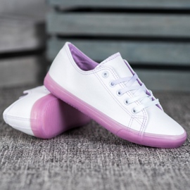 SHELOVET Zapatillas con suela morada blanco violeta 2