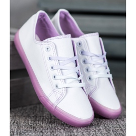 SHELOVET Zapatillas con suela morada blanco púrpura 1