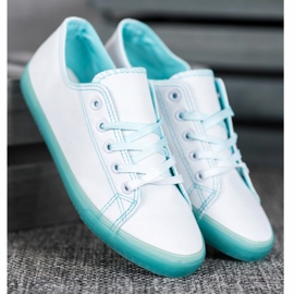 SHELOVET Zapatillas con suela azul blanco 1