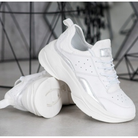 Kylie Zapatillas cómodas en la plataforma blanco gris 2