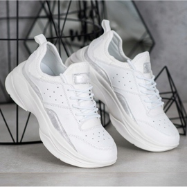 Kylie Zapatillas cómodas en la plataforma blanco gris 1