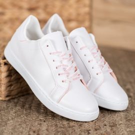 SHELOVET Calzado superdeportivo blanco rosado 1