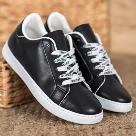 SHELOVET Calzado superdeportivo blanco negro 2