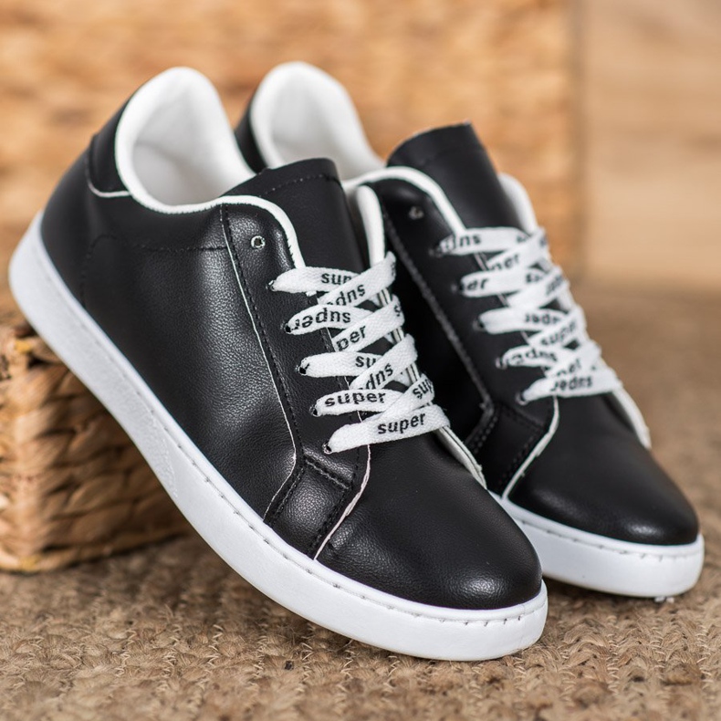 SHELOVET Calzado superdeportivo blanco negro 2