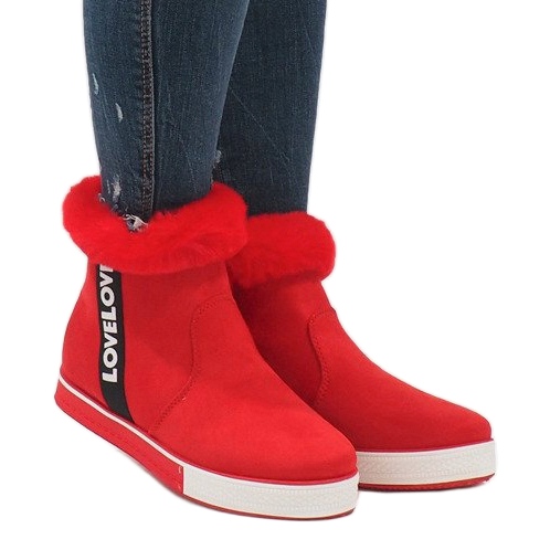 Botas rojas de ante con forro de piel NB252P-3 rojo 1 Botas rojas de ante con forro de piel NB252P-3 rojo 1