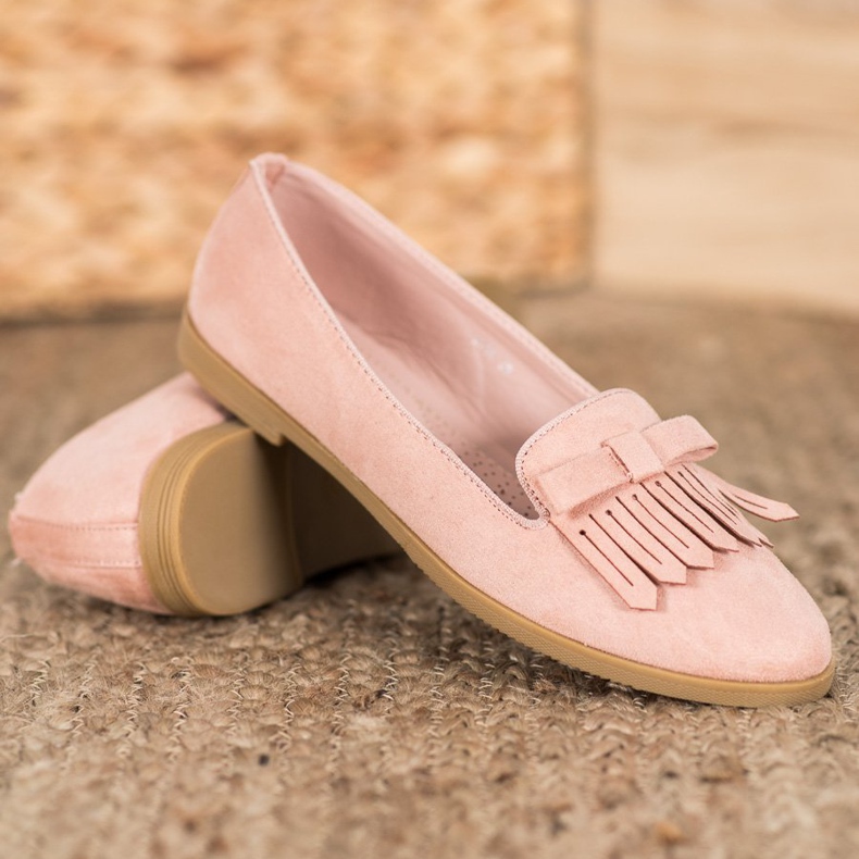 Coura Señores de gamuza clásicos rosa 1