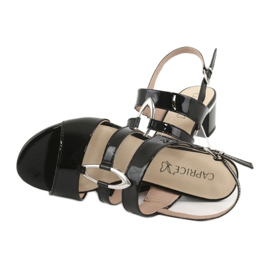 Sandalias caprice zapatos de mujer con decoración 28208 negro 5