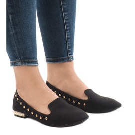 Mocasines bailarina ZHC-980 negros 1