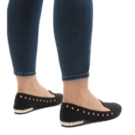 Mocasines bailarina ZHC-980 negros 3