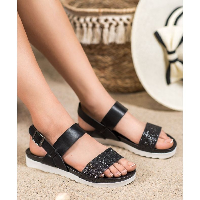 Filippo Sandalias negras en la plataforma negro 1