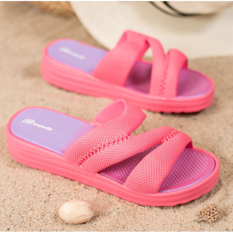 Bona Cómodas pantuflas rosas 1