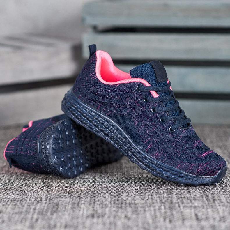 Bona Calzado Textil Ligero azul marino rosa 2