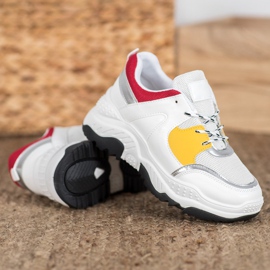 SHELOVET Zapatillas de deporte con cordones de moda blanco 2