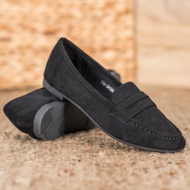 SHELOVET Mocasines casuales de gamuza negro 2