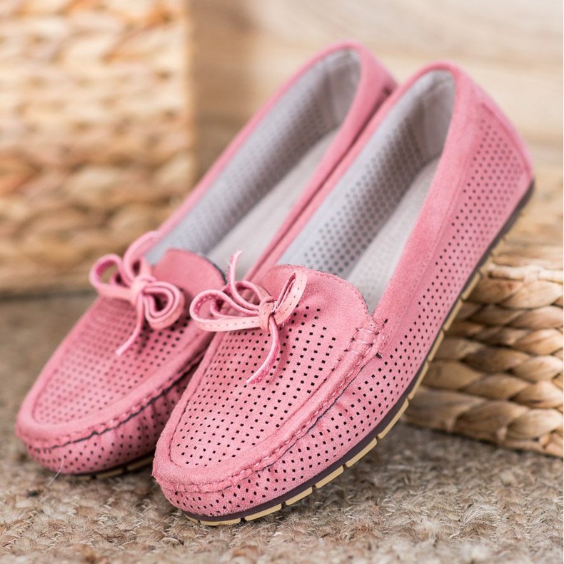 Kylie Mocasines cómodos con lazo rosa 1