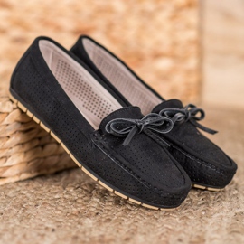 Kylie Mocasines cómodos con lazo negro 1