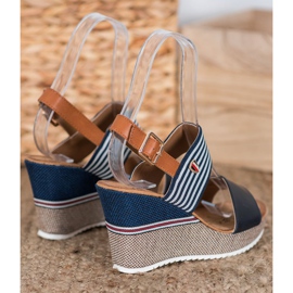 Goodin Sandalias de cuña azul 1