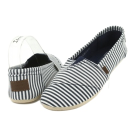 Wishot Zapatilla cómoda y moderna a rayas 32-065, blanco y azul 3