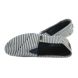 Wishot Zapatilla cómoda y moderna a rayas 32-065, blanco y azul 5