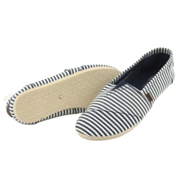 Wishot Zapatilla cómoda y moderna a rayas 32-065, blanco y azul 4