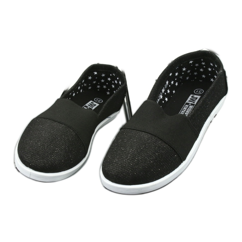 Wishot Zapatillas de zapatillas negras y descuidadas de niñas 44-053 negro 3