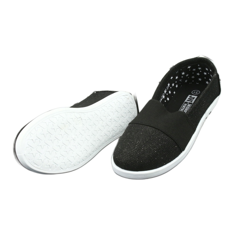 Wishot Zapatillas de zapatillas negras y descuidadas de niñas 44-053 negro 4