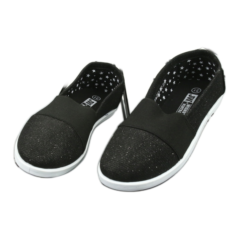 Wishot Zapatillas de zapatillas negras y descuidadas de niñas 44-053 negro 2