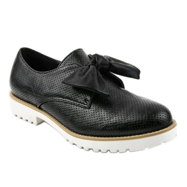 Zapatos negros sin cordones con lazo RS-WED2 1