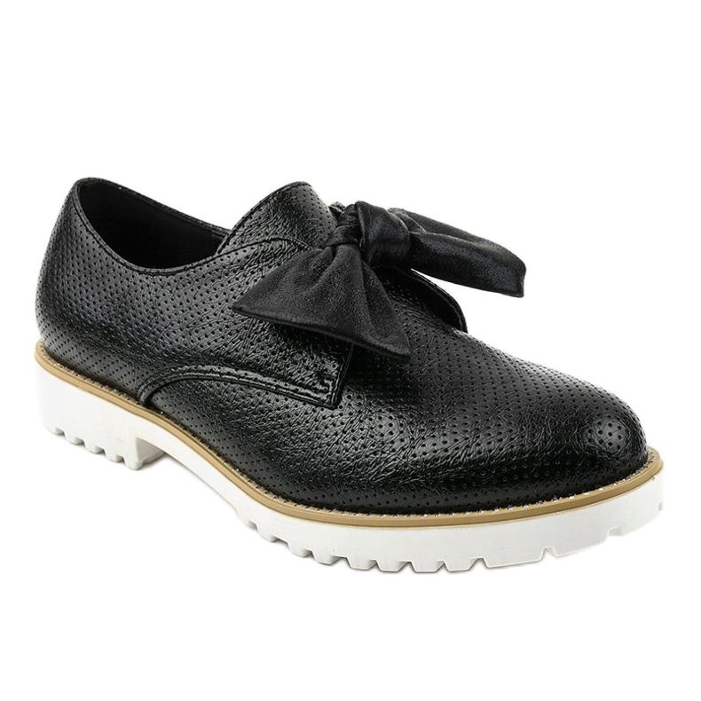 Zapatos negros sin cordones con lazo RS-WED2 1
