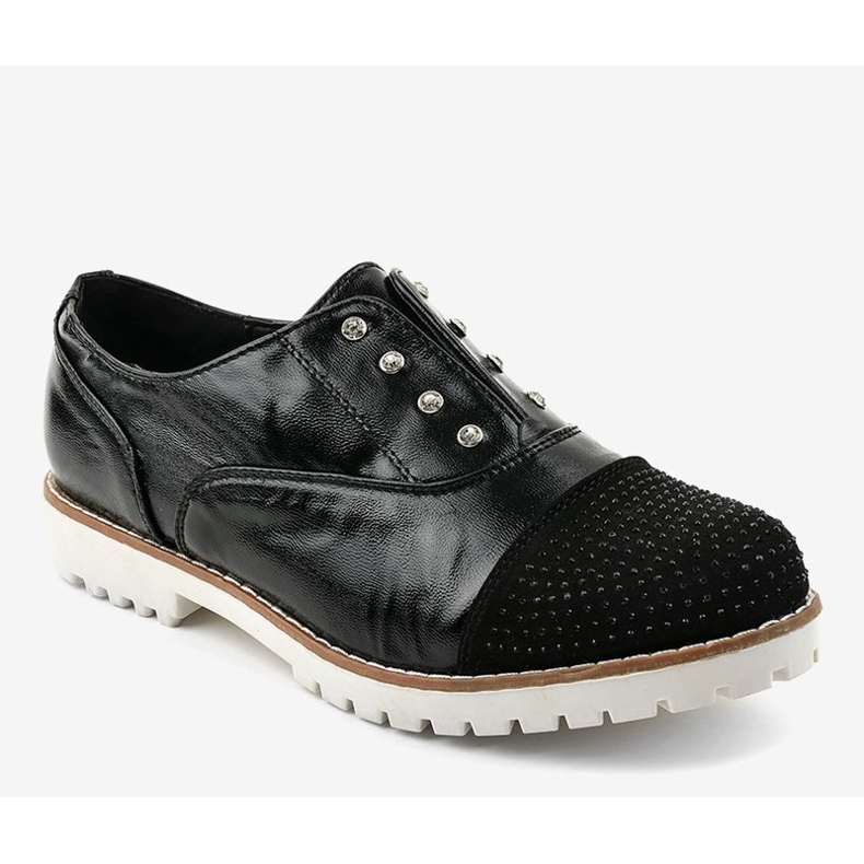 Zapatos negros sin cordones con tachuelas GF-FD9 1