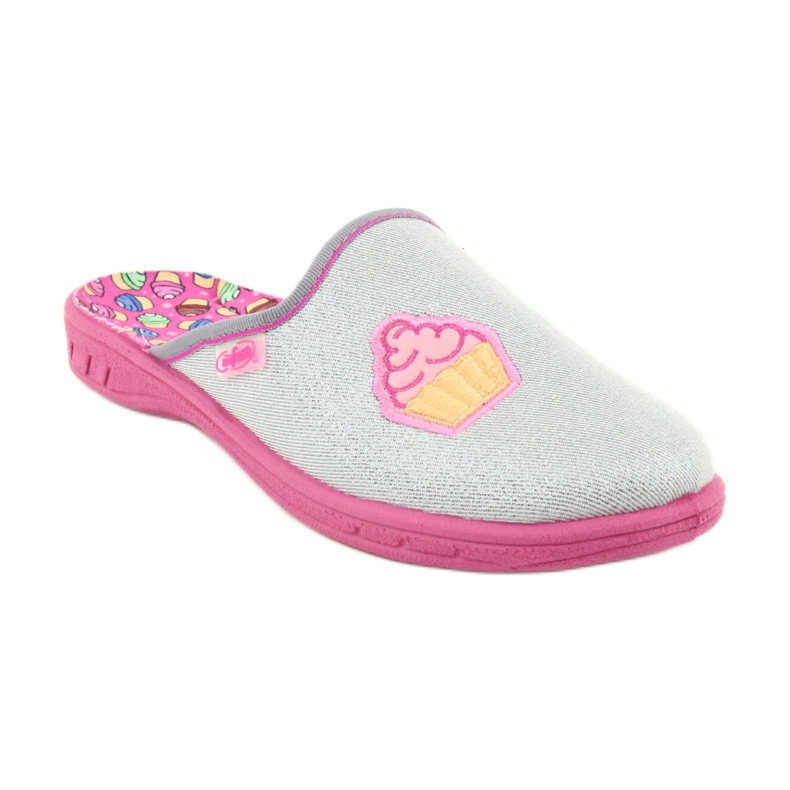 Zapato infantil color befado 707Y407 rosa gris amarillo 2