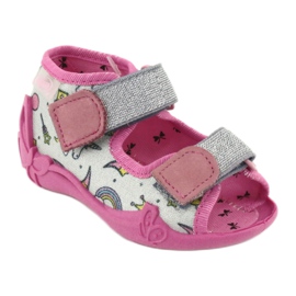 Calzado infantil befado 242P100 rosado gris 1