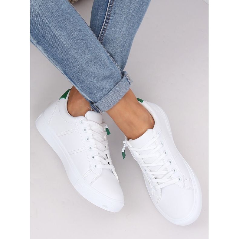 Zapatillas de mujer blancas BY-231 WHITE / GREEN blanco 2