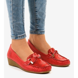 Zapato cuña rojo mate BO-303 1 Zapato cuña rojo mate BO-303 1