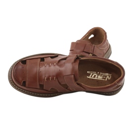 Zapatos de verano con velcro, Naszbut 968, marrón 5