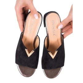 Pantuflas VINCEZA de ante negro 2