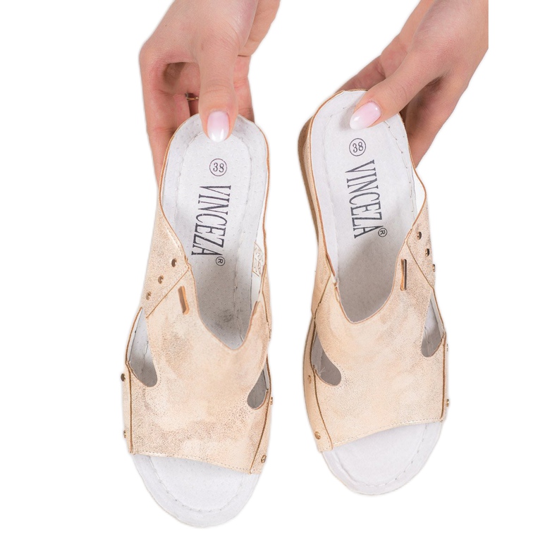 Sandalias de cuña VINCEZA dorado 2